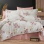 Lenjerie pat Ranforce Cotton Pro Bumbac 100%, 1 persoana cu husa, 3 piese Floricele Crem/Roz RCP37