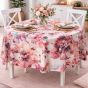 Față de masă rotundă 160 cm antimurdărire, Imprimeu trandafiri Crem/Roz Ralex Pucioasa