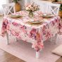 Față de masă rotundă 160 cm antimurdărire, Imprimeu trandafiri Crem/Roz Ralex Pucioasa