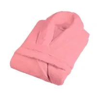Halat de baie si SPA Hotel cu guler Kimono Velur 100% Bumbac, unisex XL/XXL, 420 grame/mp, Pudra