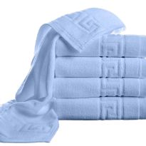 Pachet 5 prosoape baie de corp 70x140 cm Bumbac 100%, Greek Border 500 grame/mp, Bleu