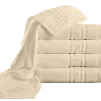 Pachet 5 prosoape baie de corp 70x140 cm Bumbac 100% Greek Border 500 grame/mp, Crem 