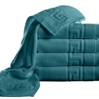 Pachet 5 prosoape baie de corp 70x140 cm Bumbac 100% Greek Border 500 grame/mp, Turcoaz