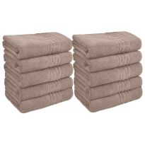Pachet 10 prosoape baie de fata 50x90 cm Bumbac 100%, Greek Border 500 grame/mp, Bej