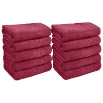 Pachet 10 prosoape baie de fata 50x90 cm Bumbac 100%, Greek Border 500 grame/mp, Rosu