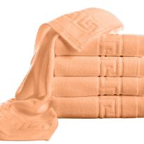 Pachet 5 prosoape baie de fata 50x90 cm Bumbac 100%, Greek Border 500 grame/mp, Portocaliu