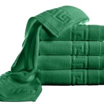 Pachet 5 prosoape baie de fata 50x90 cm Bumbac 100%, Greek Border 500 grame/mp, Verde Deschis