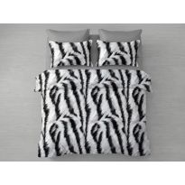 Lenjerie pat dublu Finet Bumbac 6 piese cu husa saltea 160x200 sau 180x200 cm, pilota 200x230 cm, 2 fete perna 50x70 si 70x70 cm, Gri Deschis, Pucioasa 