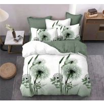 Lenjerie pat dublu Finet Bumbac 6 piese cu husa saltea 160x200 sau 180x200 cm, pilota 200x230 cm, 2 fete perna 50x70 si 70x70 cm, Verde, Pucioasa 