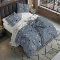 Lenjerie pat bumbac Finet 6 piese PROMO cu husă saltea 160x200 sau 180x200 cm, pilotă 200x220 cm, 2 fețe pernă 50x70 și 70x70 cm, Gri Antracit, Pucioasa 