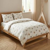 Lenjerie pat Ranforce Cotton Pro Bumbac 100%, King Size, 6 piese Imprimeu ursuleti Bej RCP28