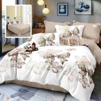 Pachet economic lenjerie pat dublu Finet 6 piese + 2 perne matlasate 50x70 cm + pilota 200x215 cm primavara toamna (GATA V3)