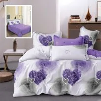 Pachet economic lenjerie pat dublu Finet 6 piese + 2 perne matlasate 50x70 cm + pilota 200x215 cm primavara toamna (TANIA V1)