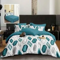 Pachet economic lenjerie pat dublu Finet 6 piese + 2 perne matlasate 50x70 cm + pilota 200x215 cm primavara toamna (TRINITY)