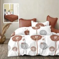 Pachet economic lenjerie pat dublu Finet 6 piese + 2 perne matlasate 50x70 cm + pilota 200x215 cm primavara toamna (VALI V6)