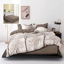 Pachet economic lenjerie pat dublu Finet 6 piese + 2 perne matlasate 50x70 cm + pilota 200x215 cm primavara toamna (VERA)