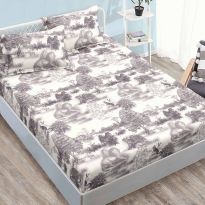 Set husă pat Finet Elegance + 2 fețe perne pentru saltea de 180x200 cm, Imprimeu animale, HE14