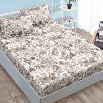 Set husă pat Finet Elegance + 2 fețe perne pentru saltea de 180x200 cm, Imprimeu floral, HE19