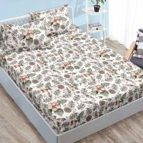 Set husă pat Finet Elegance + 2 fețe perne pentru saltea de 180x200 cm, Flori colorate, HE8