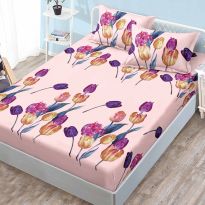 Set husa de pat Finet Elegance + 2 fete perna pentru saltea de 160x200 cm, Roz, HF2FP1