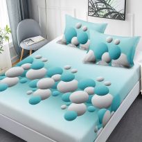 Set husă pat Finet Elegance + 2 fețe perne pentru saltea de 160x200 cm, Cercuri, HF2FP108