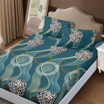Set husă pat Finet Elegance + 2 fețe perne pentru saltea de 160x200 cm, Cercuri, HF2FP114