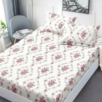 Set husă pat Finet Elegance + 2 fețe perne pentru saltea de 160x200 cm, Trandafiri, HF2FP118