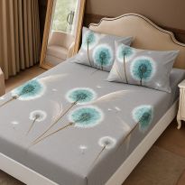 Set husă pat Finet Elegance + 2 fețe perne pentru saltea de 160x200 cm, Păpădie, HF2FP121