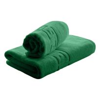 Set 2 prosoape baie corp 70x140 cm si fata 50x90 cm Bumbac 100%, Greek Border 500 grame/mp, Verde Deschis