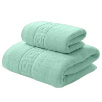  Set 2 prosoape baie corp 70x140 cm si fata 50x90 cm Bumbac 100%, Greek Border 500 grame/mp, Verde Mint