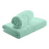  Set 2 prosoape baie corp 70x140 cm si fata 50x90 cm Bumbac 100%, Greek Border 500 grame/mp, Verde Mint