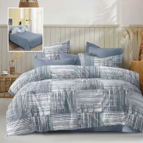 Lenjerie pat dublu Economy 4 piese, cearsaf pat 230x250 cm si pilota 200x230 cm, 2 fete perne 50x70, Eleganta Gri ECN31