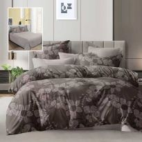 Lenjerie pat dublu Economy 4 piese, cearsaf pat 230x250 cm si pilota 200x230 cm, 2 fete perne 50x70, Eleganta Maro ECN42