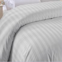 Cearsaf de pilota 1 persoana Damasc Bumbac 100% tip Hotel cu dunga 1 cm, 140x220 cm, Gri