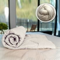 Pilota matlasata lana iarna cu fata damasc bumbac 100% linear 160x210 cm, Crem