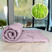 Pilota matlasata bambus iarna cu fata damasc bumbac 100% linear 140x210 cm, Lila