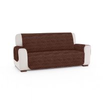 Husă canapea 3 locuri tip cuvertură matlasată 190x177 cm cu laterale, reversibilă, Maro