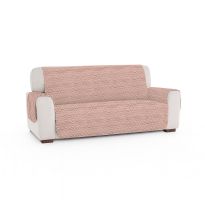 Husa canapea 3 locuri tip cuvertura matlasata 190x177 cm cu laterale, reversibila, Roz Pudra