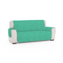 Husa canapea 3 locuri tip cuvertura matlasata 190x177 cm cu laterale, reversibila, Verde Mint