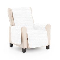 Husa fotoliu tip cuvertura matlasata 60 x 177 cm cu laterale, reversibila, Alb