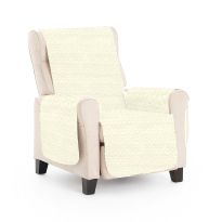 Husa fotoliu tip cuvertura matlasata 60 x 177 cm cu laterale, reversibila, Alb Unt