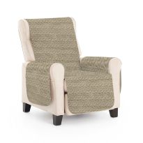 Husa fotoliu tip cuvertura matlasata 60 x 177 cm cu laterale, reversibila, Bej