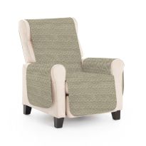 Husă fotoliu tip cuvertură matlasată 60 x 177 cm cu laterale, reversibilă, Cappuccino