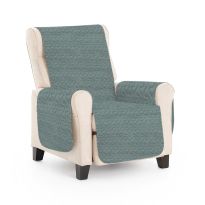 Husă fotoliu tip cuvertură matlasată 60 x 177 cm cu laterale, reversibilă, Gri Deschis