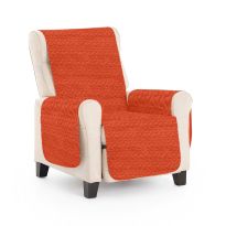 Husa fotoliu tip cuvertura matlasata 60 x 177 cm cu laterale, reversibila, Rosu Corai