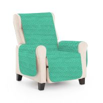 Husa fotoliu tip cuvertura matlasata 60 x 177 cm cu laterale, reversibila, Verde Mint