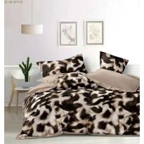 Lenjerie pat dublu Finet Bumbac 6 piese cu husa saltea 160x200 sau 180x200 cm, pilota 200x230 cm, 2 fete perna 50x70 si 70x70 cm, Maro, Pucioasa 