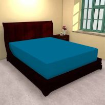 Husă pat cu elastic jerse poliester pentru saltea de 180x200 cm, Albastru