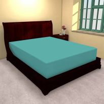 Husă pat cu elastic jerse poliester pentru saltea de 180x200 cm, Turcoaz