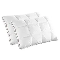 Set 2 Perne casetate Puf de Gasca 100% naturala Luxury 50 x 70 cm